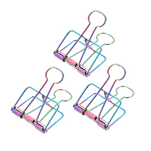 Gatuida 3 Stück Kreative Farbenfrohe Büroklammern aus Metall Praktische Long Tail Clips Organisieren von Dokumenten Rechnungen und Schulunterlagen von Gatuida