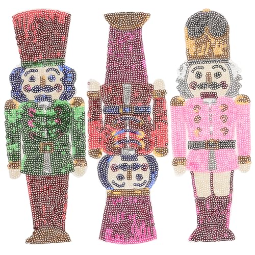 Gatuida 3 Stück Patches Aufbügelbare Dekorative Flicken mit Pailletten für Kleidung Hüte und Handarbeiten DIY Bastelbedarf für Kreative Projekte von Gatuida