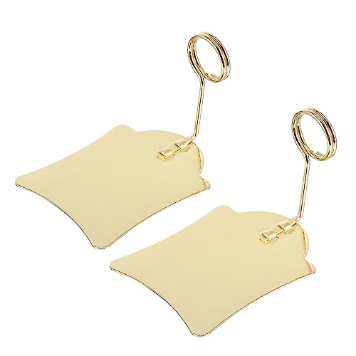 Gatuida 3 Stück Preisschild-Clip Einzelhandel Etiketten Markt Schilderhalter Clip Tischplatte speichern werbeaufsteller klemmzwingen metall Lebensmittelklemme Preisschildhalter Golden von Gatuida