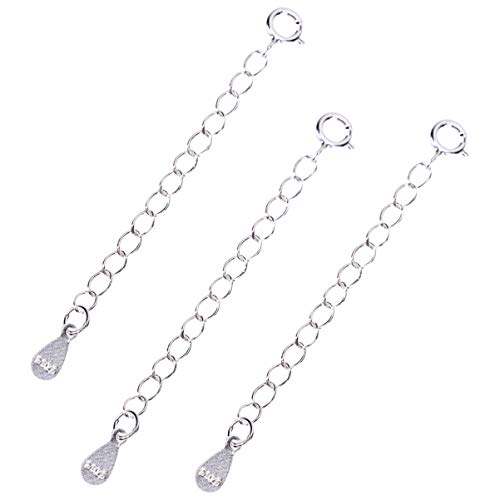 Gatuida 3 Stück Sterling Silber Kettenverlängerung mit Herz Anhänger Einstellbare Verlängerungskette für Armbänder und Schmuck DIY Silber Gatuida 3 Stück Sterling Silber Kettenverlängerung mit Herz Anhänger Einstellbare Verlängerungskette für Armbänder und Schmuck DIY Silber von Gatuida