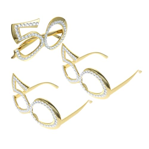 Gatuida 3 Stück Teiliges Geburtstagsbrille Glitzer Zahlen Partybrille Lustige Foto Requisiten Wiederverwendbar Leicht Zu Tragen Für Jubiläumsfeiern von Gatuida