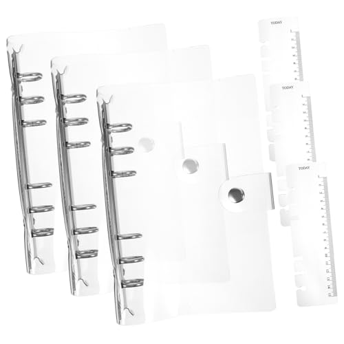 Gatuida 3 Stück Teiliges PVC Notizbuch Cover Transparent Langlebig mit Sicherem Fixierband für Ringbuch Organizer Praktische Hülle für Schule Büro und von Gatuida