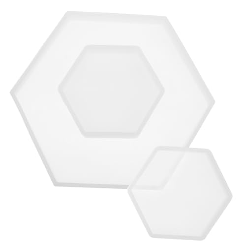 Gatuida 3 Stück Teiliges Silikon Sechseck Gießform Transparentes Epoxidharz für Diy Schmuck Große und Kleine Formen Langlebig und Wiederverwendbar für Bastelprojekte von Gatuida
