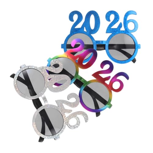 Gatuida 3 Stück Teiliges Silvester Partybrillen mit Zahlenrahmen Lustige Neujahrsbrille für Festliche Jahresdeko für Silvester und Weihnachtsfeiern von Gatuida