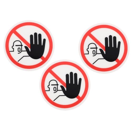 Gatuida 3 Stück Teiliges Warnschild Selbstklebende No touch aufkleber Sicherheitslabel Deutlich Sichtbare Berührungsschutz Warnhinweise für Glatte Oberflächen Langlebig und Reißfest von Gatuida