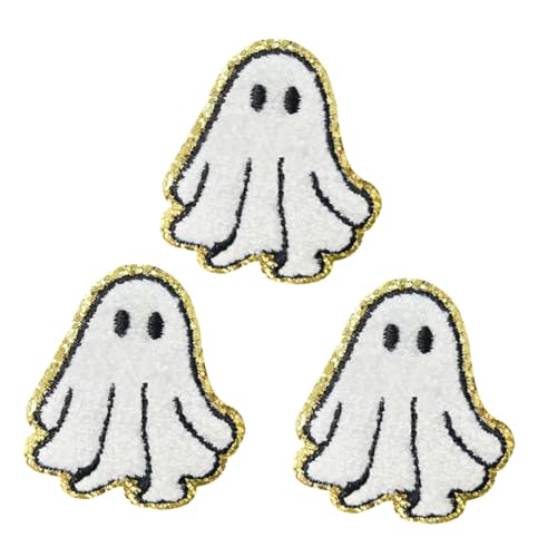 Gatuida 3 Stück Teiliges Weiße Halloween Bügelaufnäher mit Erhöhter Stickerei Waschbeständig und Farbtreu für Kleidung Jeans Jacken und Schuhe DIY Nähzubehör Gatuida 3 Stück Teiliges Weiße Halloween Bügelaufnäher mit Erhöhter Stickerei Waschbeständig und Farbtreu für Kleidung Jeans Jacken und Schuhe DIY Nähzubehör von Gatuida