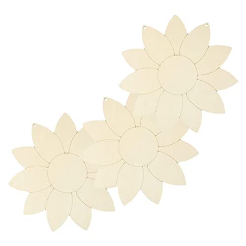 Gatuida 3 Stück Unbehandelte Sonnenblumen Holzscheiben DIY Graffiti Holz Ausschnitt für Dekoration für Bastelprojekte und Kreative von Gatuida
