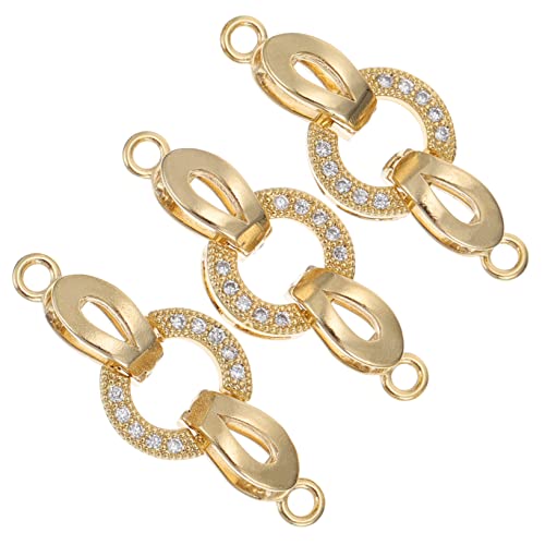 Gatuida 3 Stück Vergoldete Zirkonia Schmuckverschluss für DIY und Armbänder Eleganter und Langlebiger Verschluss für Schmuckherstellung Einfach zu Bedienen und von Gatuida