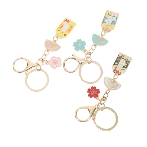 Gatuida 3 Stück -fan-schlüsselanhänger Kette Dekorativ Geldbeutel Charme Kirschblüten-fan-schlüsselanhänger Rucksack Lüfter Schlüsselanhänger Süß Kawaii Keychains Zinklegierung von Gatuida