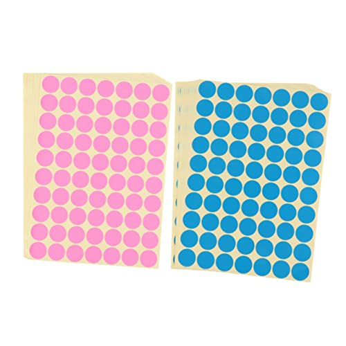 Gatuida 30 Blatt Runde Aufkleberetiketten Selbstklebende Farbige Punktaufkleber für Schulorganisation Dekoration Preisauszeichnung Kalenderplanung Blau Rosa von Gatuida