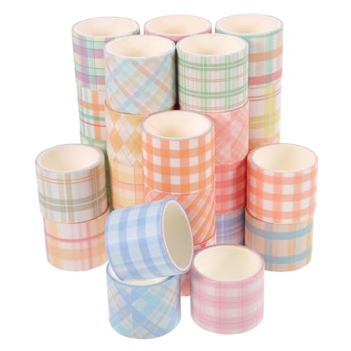 Gatuida 30 Rollen Washi Tape mit Karomuster Reißfestes Scrapbook Deko Klebeband für DIY Tagebücher Kalender und Bastelprojekte Mehrfach Verwendbar Blau von Gatuida