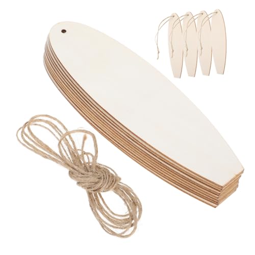 Gatuida 30 Stück Bemalte Holzbretter Surfbrettförmige Holzausschnitte nautische Stranddekorationen DIY Bastelausschnitte mit Loch mittelmeerstrand zeichen Nautische Wohnkultur Pappelbrett von Gatuida