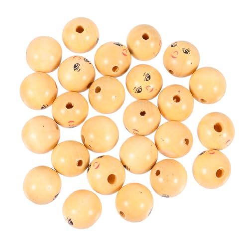 Gatuida 30 Stück Holzperlen mit Gesicht Runde Holzkugeln für DIY Schmuckherstellung Armband Halskette Bastelzubehör Natürliche Farbe Gatuida 30 Stück Holzperlen mit Gesicht Runde Holzkugeln für DIY Schmuckherstellung Armband Halskette Bastelzubehör Natürliche Farbe von Gatuida