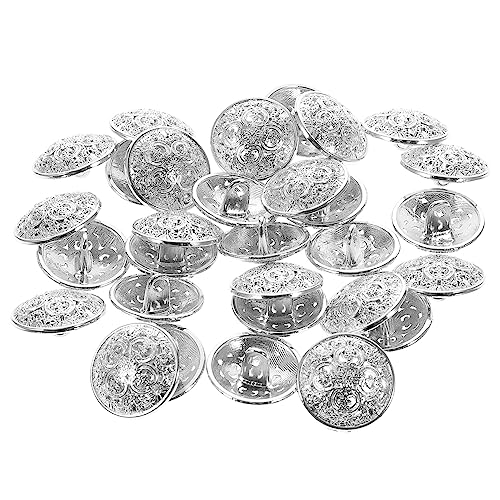 Gatuida 30 Stück Metallknöpfe DIY-Knöpfe Tasteersatz Tasten Ersatznähverschluss Hohlknöpfe für Jacke Knopfherstellung Werkzeug zum Nähen von Knöpfen Knöpfe annähen ausgefallen Silber von Gatuida