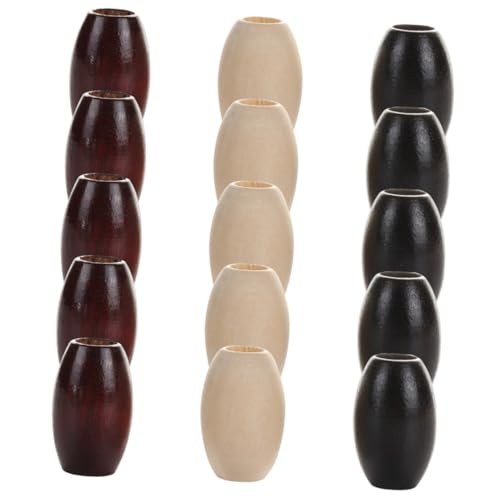 Gatuida 30 Stück Ovale Holzperlen Große DIY Schmuckperlen für Armbänder Natürliche Farbmischung Naturholz Weinrot mit Großem zum Basteln und Dekorieren von Gatuida