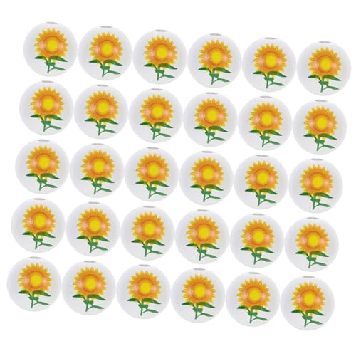 Gatuida 30 Stück Teiliges Bunte Runde Holzperlen mit Blumenmuster Vielseitige Holzlose Perlen für DIY Schmuckherstellung Armband Halskette Makramee und Bastelprojekte Gatuida 30 Stück Teiliges Bunte Runde Holzperlen mit Blumenmuster Vielseitige Holzlose Perlen für DIY Schmuckherstellung Armband Halskette Makramee und Bastelprojekte von Gatuida