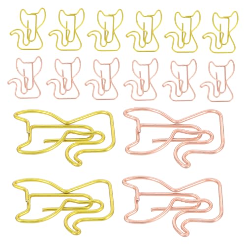 Gatuida 30 Stück Teiliges Katzenförmige Büroklammern aus Metall Kreative Stabile Papierclips für Büro Schule und Zuhause Vielseitige Dokumentenhalter in Gold und Roségold Sichere von Gatuida