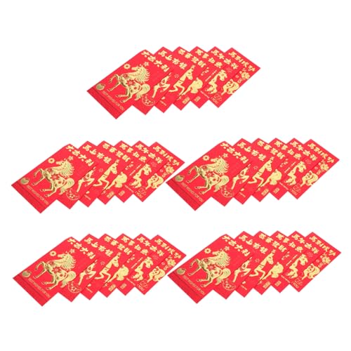 Gatuida 30 Stück Teiliges Rote Umschläge Jahr Des Pferdes Kreative Chinesische Neujahrsumschläge mit Geprägtem Design Traditionelle Lunar Year Envelopes für Frühlingsfest und Gatuida 30 Stück Teiliges Rote Umschläge Jahr Des Pferdes Kreative Chinesische Neujahrsumschläge mit Geprägtem Design Traditionelle Lunar Year Envelopes für Frühlingsfest und von Gatuida