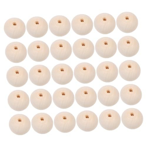 Gatuida 30 Stück Teiliges Runde Holzperlen Naturbelassen zum Auffädeln DIY Schmuckherstellung Basteln Makramee Anhänger Holzkugeln für Armbänder Halsketten Fensterdeko und Deko von Gatuida