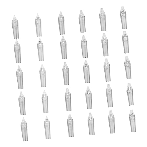 Gatuida 30-Teiliges Set Ersatzfeder Manga-Spitzen Federn für Füllfederhalter Stummel Kunst stylus stift stifte handlettering bemerkenswerte Federn Kalligraphiestifte für Anfänger Silver von Gatuida