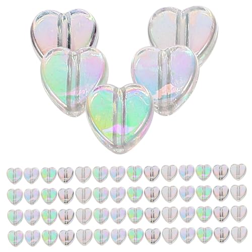 Gatuida 300 Stück Acryl Herzperlen Bunte Schmuckperlen zum Auffädeln für DIY Armbänder Halsketten Ohrringe Basteln Schmuckherstellung Schmuckzubehör von Gatuida