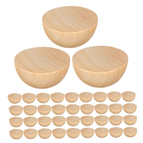 Gatuida 300 Stück Halbe Holzkugeln Naturbelassen Unvollendete Holzhalbkugeln zum Bemalen für DIY Bastelprojekte Erwachsene Dekoration Schule Feiertage von Gatuida
