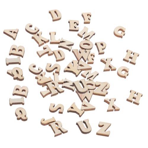 Gatuida 300 Stück Holzbuchstaben DIY Bastelbuchstaben für Wanddekoration Natürliche Holzfarbe für Kreative Projekte für Weihnachten oder Bastelideen von Gatuida