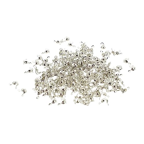 Gatuida 300 Stück Knotenschutz Kappen für Schmuckherstellung Robuste Crimpperlen für Armbänder und Hochwertige Zubehörteile für DIY Projekte Silbern Für Bastelbedarf und Schmuckreparatur von Gatuida