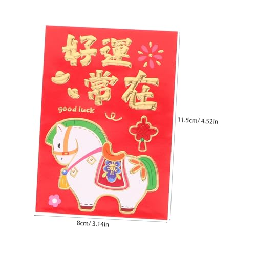 Gatuida 300 Stück Kreative Chinesische Neujahrs Rotumschläge Jahr Des Pferdes Cartoon Design Robuste Lai See Umschläge Für Frühlingsfest Verpackungen Gatuida 300 Stück Kreative Chinesische Neujahrs Rotumschläge Jahr Des Pferdes Cartoon Design Robuste Lai See Umschläge Für Frühlingsfest Verpackungen von Gatuida