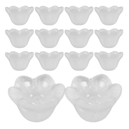 Gatuida 300 Stück handgefertigte weiße Glockenblumen-Glasperlen – Schmuck- und Haarschmuck – DIY-Set zur Herstellung von Ohrringen und Quasten – Blumenperlen für Hochzeitskopfschmuck von Gatuida