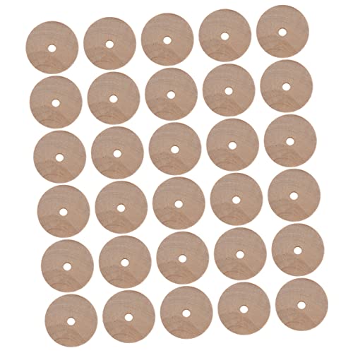 Gatuida 30Stücke Holzräder für Spielzeugfahrzeuge Runde Holzräder DIY Bastelzubehör für Holzspielzeug und Modellbau für Kreative Projekte und Fahrspaß von Gatuida