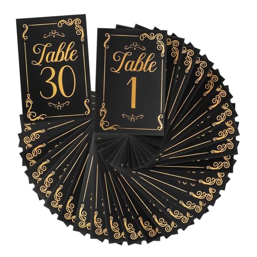 Gatuida 31 Stück Sitzplatzkarte Party Kartenvorrat Name Für Führen Rose Fiesta Zahlen Zeichen Doppelt Hochzeit Inhaber Der Tabellennummer Festzelt Dekoration Blau Ort Blumen- Black Papier von Gatuida