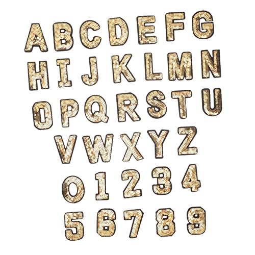 Gatuida 36 Stück Bügelbuchstaben Patches DIY Alphabet Aufnäher für Kleidung Taschen Jeans und Mehr Dekorative Flicken zum Aufbügeln und Reparieren für Kreative Projekte von Gatuida