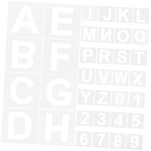 Gatuida 36 Stück Teiliges Buchstaben schablonen Langlebigem Geruchslosem Pet Wiederverwendbar und Leicht zu Reinigen für Malerei Wänden und DIY dekorationen von Gatuida