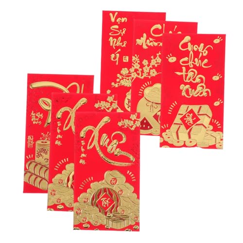 Gatuida 36 Stück Teiliges Chinesische Hong Bao Umschläge Lunar Year Rote Briefumschläge Langform Vietnamesische Li Xi Taschen für Frühlingsfest Hochzeit Party Dekorationen von Gatuida