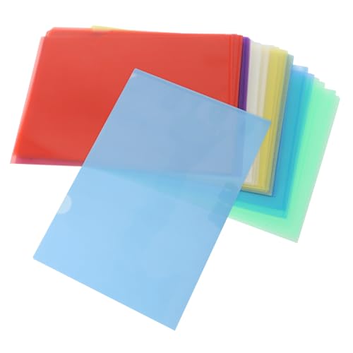 Gatuida 36Stücke Kunststoff Aktenordner Transparente Projekttaschen Farben Leicht und Tragbar für Büro und Schule Dokumentenschützer und Papierschutz von Gatuida