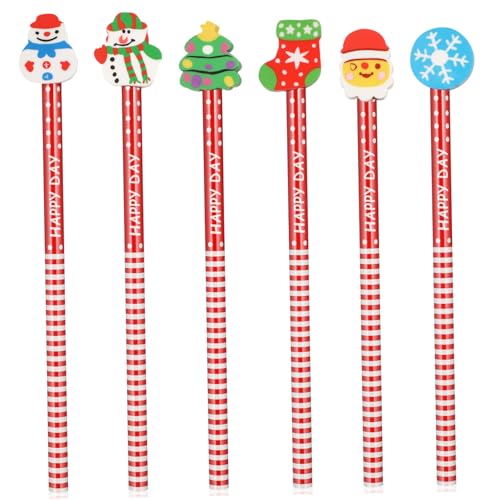 Gatuida 36Stücke Weihnachtsbleistifte mit Radiergummi Niedliche Cartoon Schreibwaren für Schulmaterial für Kreative Weihnachtsgeschenke und Lernpreise von Gatuida