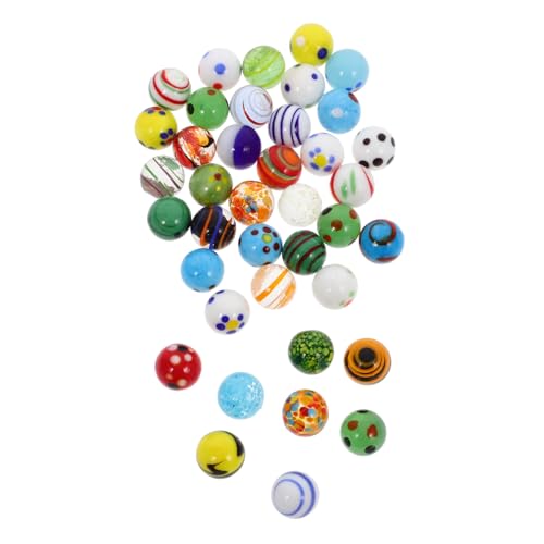 Gatuida 38 Stück Glasperlen glaskugeln Glasmurmeln Glasmarbles Glasdekor Dekorativ glatt Murmeln Masse farbig Marmor Ball Murmeln für Schmetterlingsfutterhaus Glasmurmelkugeln Murmelspiel von Gatuida