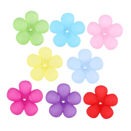Gatuida 380 Stück Teiliges DIY Acryl Spacer Blumenperlen Matte Bunte Blütenform Schmuckbastelset für Halsketten Armbänder Ohrringe Langlebige Dekoration für Heim und Shop Zufällige Farbe von Gatuida