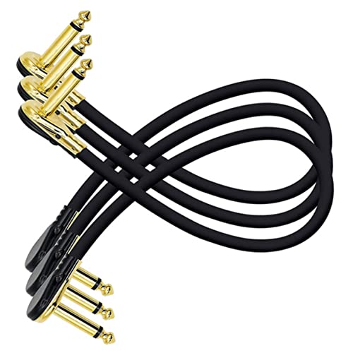 Gatuida 3Stücke Teiliges Effektorpedalkabel für Gitarre und Bass Flaches Audiokabel Vielseitig Einsetzbar für Musikaufführungen und Professionelle Installieren von Gatuida