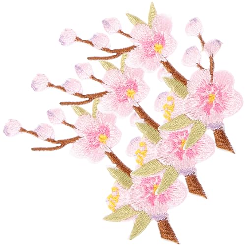 Gatuida 3Stücke Winterblüten Stickpatches Aufbügelbare Stoffapplikationen DIY Kleidung Verzierung Computer Stickerei für Persönliche Kleidungsgestaltung von Gatuida