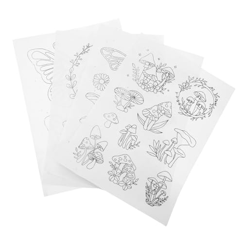 Gatuida 4 Blätter Stickvlies Wasserlösliche Stickmuster Wasserlöslicher Stickwaschvlies Zerreißbarer Vlies Für Stickereien Heimwerkerbedarf Stickbedarfspapier von Gatuida