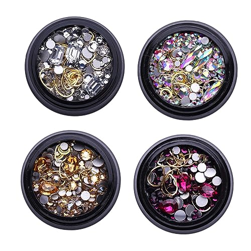 Gatuida 4 Boxen Goldene Nagelstuds mit Strasssteinen Verschiedene Designs für Nagelkunstdekoration Glänzende Metallnieten für DIY Maniküre Geeignet für Kreative Nagelkunstprojekte Gatuida 4 Boxen Goldene Nagelstuds mit Strasssteinen Verschiedene Designs für Nagelkunstdekoration Glänzende Metallnieten für DIY Maniküre Geeignet für Kreative Nagelkunstprojekte von Gatuida