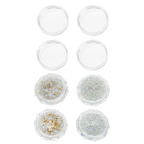 Gatuida 4 Boxen Perlennageldekoration Balletschuh Design Hochglänzende Perlen Mix für DIY Nail Art Handwerk Schmuckgestaltung von Gatuida