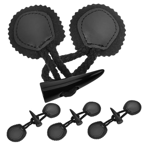 Gatuida 4 Paare Schwarze Toggle Buttons aus Harz und PU Leder Robuste Mantelknöpfe Retro Knebelverschlüsse für Jacken Mäntel zum Annähen und DIY Kleidung Gatuida 4 Paare Schwarze Toggle Buttons aus Harz und PU Leder Robuste Mantelknöpfe Retro Knebelverschlüsse für Jacken Mäntel zum Annähen und DIY Kleidung von Gatuida