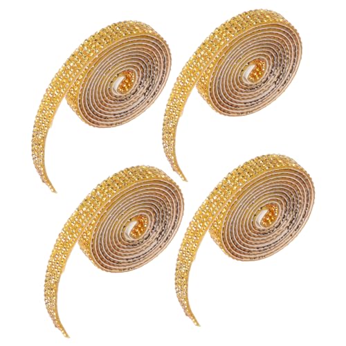Gatuida 4 Rollen Band Mit Strassstreifen Handwerk Strassband Dekoratives Strassband Selbstklebendes Bling-band Strassbänder Strasssteine Golden Gatuida 4 Rollen Band Mit Strassstreifen Handwerk Strassband Dekoratives Strassband Selbstklebendes Bling-band Strassbänder Strasssteine Golden von Gatuida