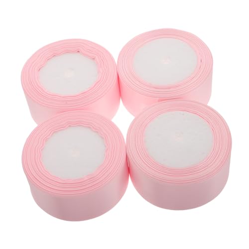 Gatuida 4 Rollen Blumen Geschenkband Stoffblumenbögen Rosenblütenband Satinband Haarklammerband Satin -stoffblumen Stoffband Breites Band Valentinstag Bänder Verpackungsband Polyester Rosa von Gatuida