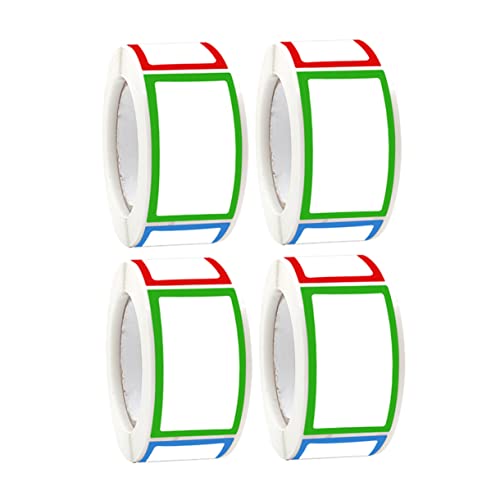 Gatuida 4 Rollen Bunte Selbstklebende Aufkleberetiketten Rechteckige Namensschilder für Küche Büro und Zuhause für Gewürzgläser Aufbewahrung und DIY Labeling von Gatuida