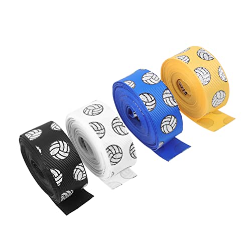 Gatuida 4 Rollen Volleyball Satinband Dekoratives Geschenkband für Bastelprojekte Partydekoration und Haarbänder Yards Rolle von Gatuida