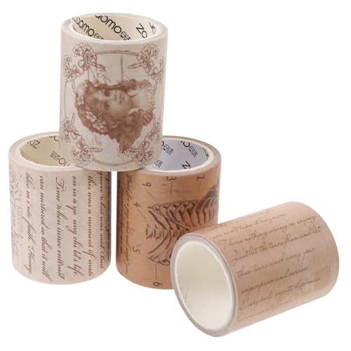 Gatuida 4 Rollen Washi Tape DIY Dekoratives Klebeband Retro Muster Scrapbooking Sticker für Geschenkverpackung Journal Basteln Vintage Aufkleber Gatuida 4 Rollen Washi Tape DIY Dekoratives Klebeband Retro Muster Scrapbooking Sticker für Geschenkverpackung Journal Basteln Vintage Aufkleber von Gatuida